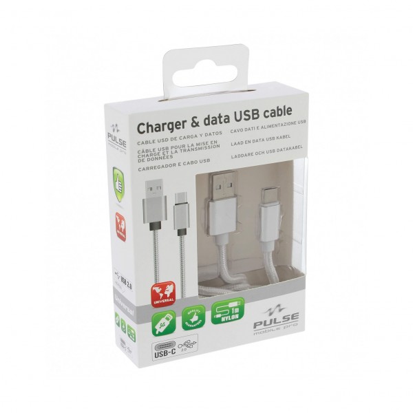 Cable Nylon USB C 2.0 Lightning con Carga Rápida y Transferencia de Datos