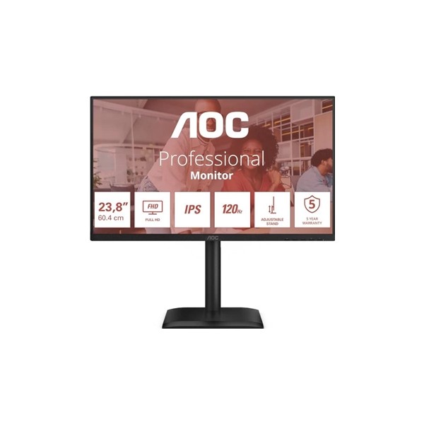 Aoc 24e4u monitor 23.8" 120hz ips s-sub hdmi dp