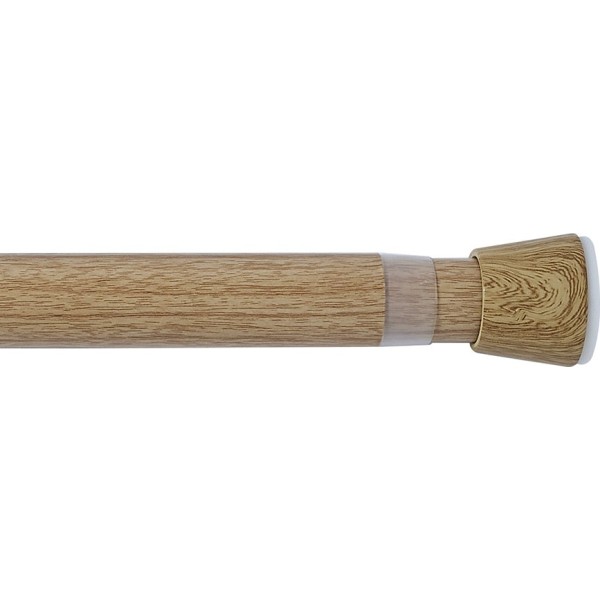 Barra extensible multiuso a presión sin taladro, madera, ø2,8 - 2,5 x 120 - 210 cm